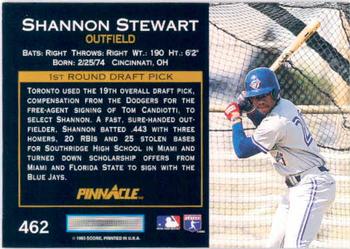 1993 Pinnacle #462 Shannon Stewart Back