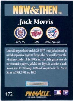 1993 Pinnacle #472 Jack Morris Back