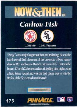 1993 Pinnacle #475 Carlton Fisk Back