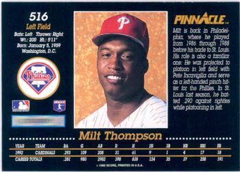 1993 Pinnacle #516 Milt Thompson Back