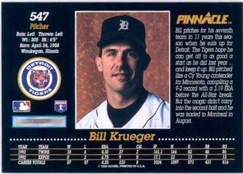 1993 Pinnacle #547 Bill Krueger Back