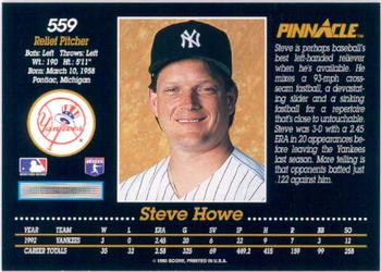 1993 Pinnacle #559 Steve Howe Back