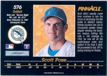 1993 Pinnacle #576 Scott Pose Back