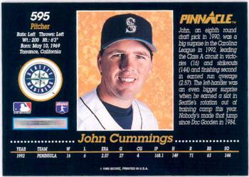 1993 Pinnacle #595 John Cummings Back