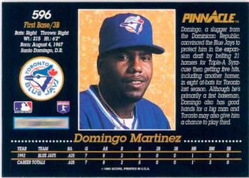 1993 Pinnacle #596 Domingo Martinez Back
