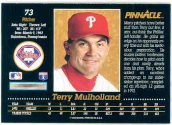 1993 Pinnacle #73 Terry Mulholland Back
