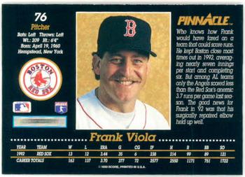 1993 Pinnacle #76 Frank Viola Back