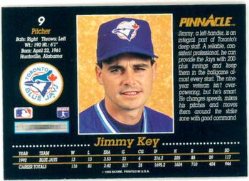 1993 Pinnacle #9 Jimmy Key Back
