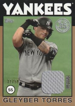2021 Topps - 1986 Topps Baseball 35th Anniversary Relics Gold (Series One) #86R-GT Gleyber Torres Front