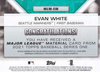 2021 Topps - Major League Material Relics (Series One) #MLM-EW Evan White Back