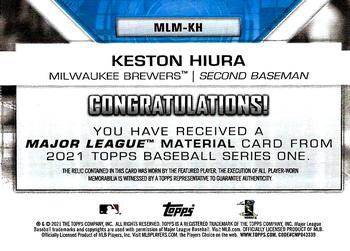 2021 Topps - Major League Material Relics (Series One) #MLM-KH Keston Hiura Back