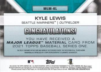 2021 Topps - Major League Material Relics (Series One) #MLM-KL Kyle Lewis Back