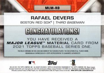 2021 Topps - Major League Material Relics (Series One) #MLM-RD Rafael Devers Back