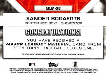 2021 Topps - Major League Material Relics (Series One) #MLM-XB Xander Bogaerts Back
