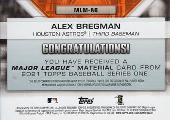 2021 Topps - Major League Material Relics Gold (Series One) #MLM-AB Alex Bregman Back