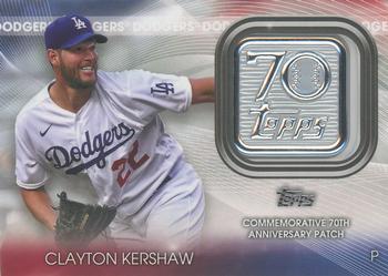2021 Topps - 70th Anniversary Logo Patch (Series 1) #70LP-CK Clayton Kershaw Front