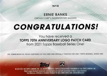 2021 Topps - 70th Anniversary Logo Patch (Series 1) #70LP-EB Ernie Banks Back