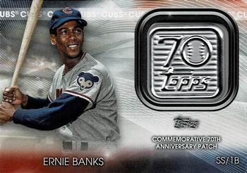 2021 Topps - 70th Anniversary Logo Patch (Series 1) #70LP-EB Ernie Banks Front