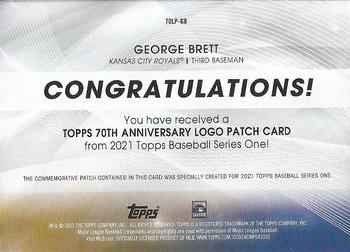 2021 Topps - 70th Anniversary Logo Patch (Series 1) #70LP-GB George Brett Back