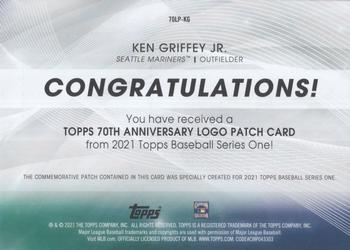 2021 Topps - 70th Anniversary Logo Patch (Series 1) #70LP-KG Ken Griffey Jr. Back