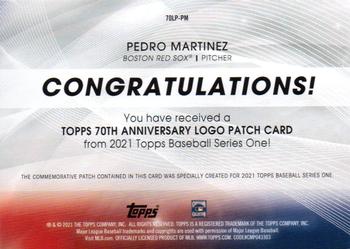 2021 Topps - 70th Anniversary Logo Patch (Series 1) #70LP-PM Pedro Martinez Back