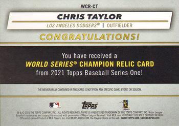 2021 Topps - World Series Champion Relics #WCR-CT Chris Taylor Back