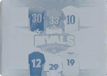 2020 Leaf Lumber Kings - Rivals Relics Printing Plates Cyan #R-06 Tim Raines / Andre Dawson / Larry Walker / Roberto Alomar / Fred McGriff / Joe Carter Front