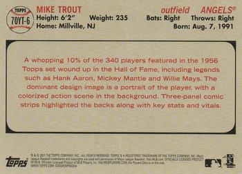 2021 Topps - 70 Years of Topps Baseball (Series 1) #70YT-6 Mike Trout Back