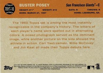2021 Topps - 70 Years of Topps Baseball (Series 1) #70YT-10 Buster Posey Back
