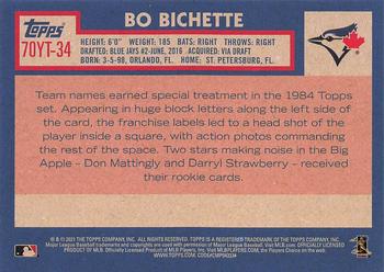 2021 Topps - 70 Years of Topps Baseball (Series 1) #70YT-34 Bo Bichette Back
