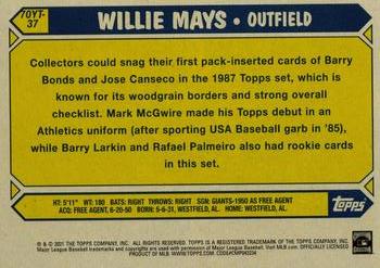 2021 Topps - 70 Years of Topps Baseball (Series 1) #70YT-37 Willie Mays Back