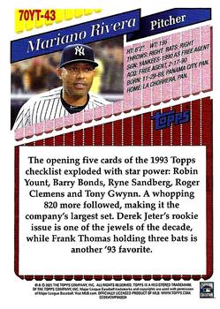 2021 Topps - 70 Years of Topps Baseball (Series 1) #70YT-43 Mariano Rivera Back