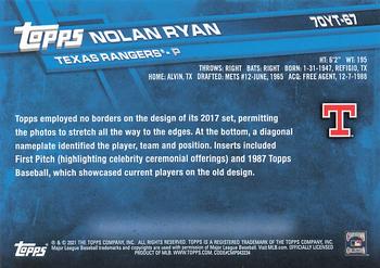 2021 Topps - 70 Years of Topps Baseball (Series 1) #70YT-67 Nolan Ryan Back