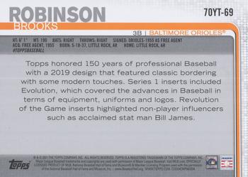 2021 Topps - 70 Years of Topps Baseball (Series 1) #70YT-69 Brooks Robinson Back