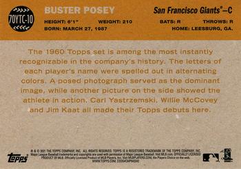 2021 Topps - 70 Years of Topps Baseball Chrome (Series 1) #70YTC-10 Buster Posey Back