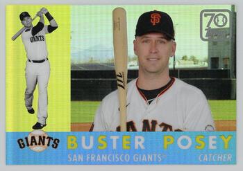 2021 Topps - 70 Years of Topps Baseball Chrome (Series 1) #70YTC-10 Buster Posey Front