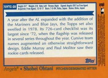 2021 Topps - 70 Years of Topps Baseball Chrome (Series 1) #70YTC-28 Shohei Ohtani Back