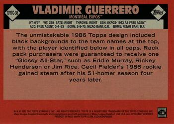2021 Topps - 70 Years of Topps Baseball Chrome (Series 1) #70YTC-36 Vladimir Guerrero Back