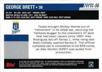 2021 Topps - 70 Years of Topps Baseball Chrome (Series 1) #70YTC-56 George Brett Back