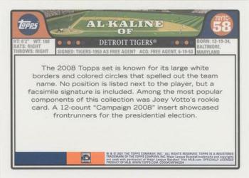 2021 Topps - 70 Years of Topps Baseball Chrome (Series 1) #70YTC-58 Al Kaline Back