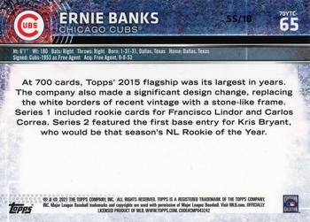 2021 Topps - 70 Years of Topps Baseball Chrome (Series 1) #70YTC-65 Ernie Banks Back