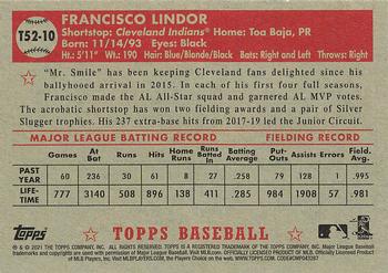 2021 Topps - 1952 Topps Redux #T52-10 Francisco Lindor Back
