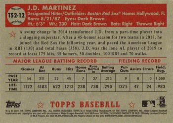 2021 Topps - 1952 Topps Redux #T52-12 J.D. Martinez Back
