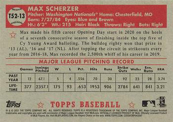 2021 Topps - 1952 Topps Redux #T52-13 Max Scherzer Back