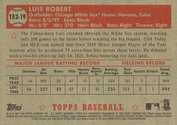 2021 Topps - 1952 Topps Redux #T52-19 Luis Robert Back