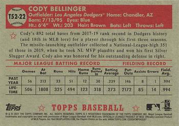 2021 Topps - 1952 Topps Redux #T52-22 Cody Bellinger Back
