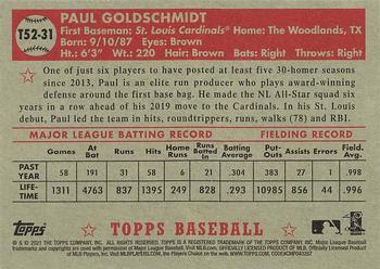 2021 Topps - 1952 Topps Redux #T52-31 Paul Goldschmidt Back