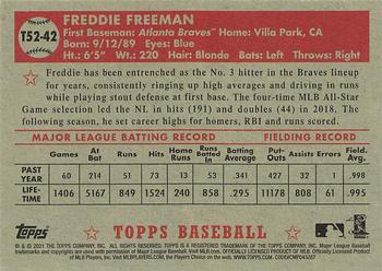 2021 Topps - 1952 Topps Redux #T52-42 Freddie Freeman Back