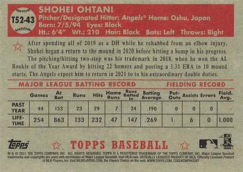 2021 Topps - 1952 Topps Redux #T52-43 Shohei Ohtani Back