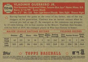 2021 Topps - 1952 Topps Redux #T52-46 Vladimir Guerrero Jr. Back